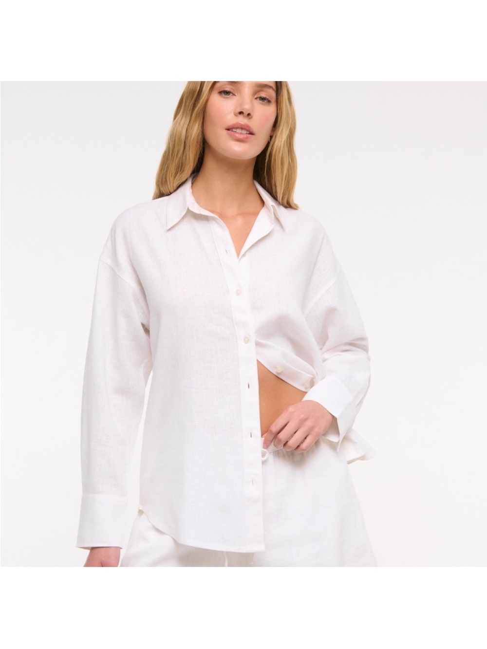 Abercrombie oversized linen blend shirt